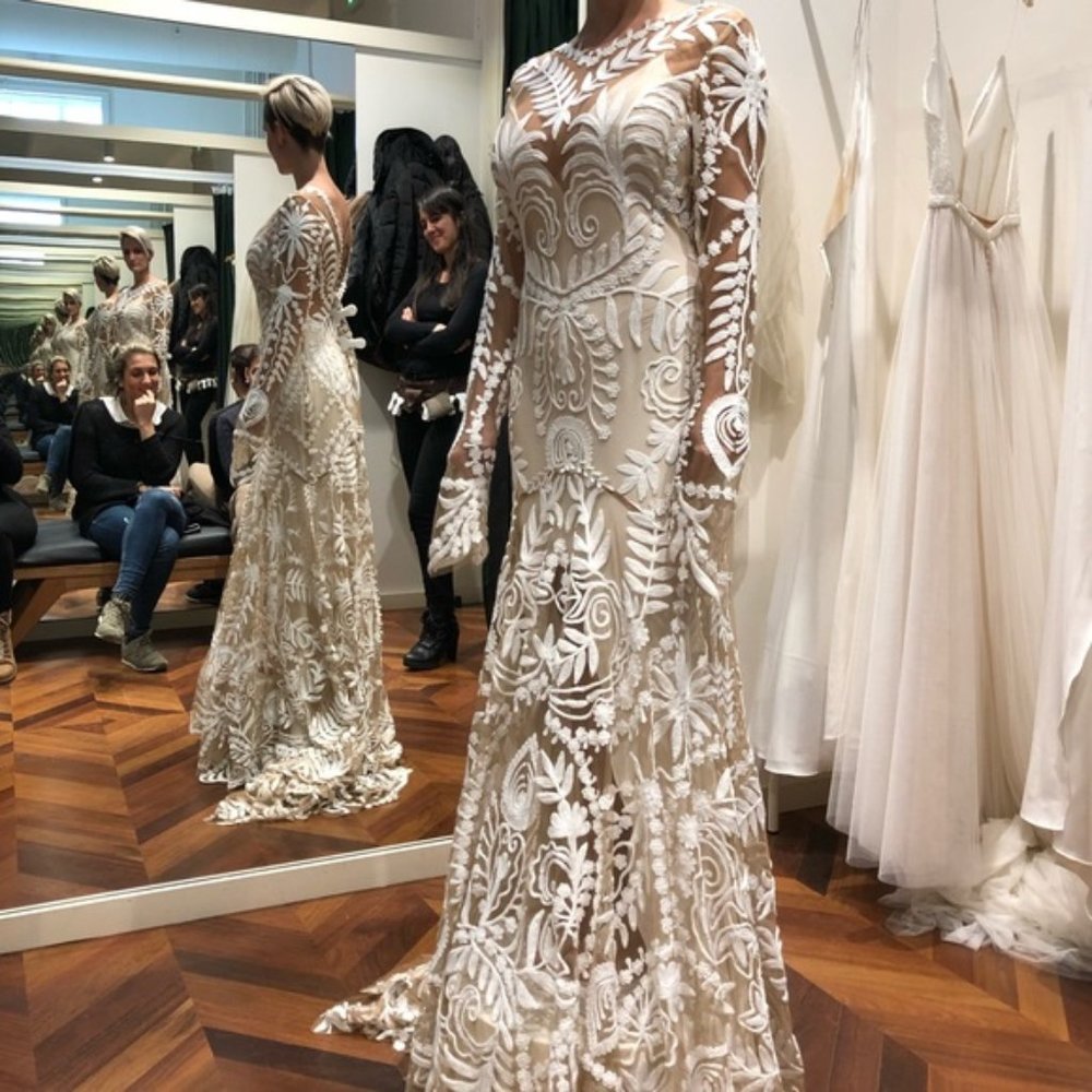 Boho Vintage inspired Lace Wedding Gown